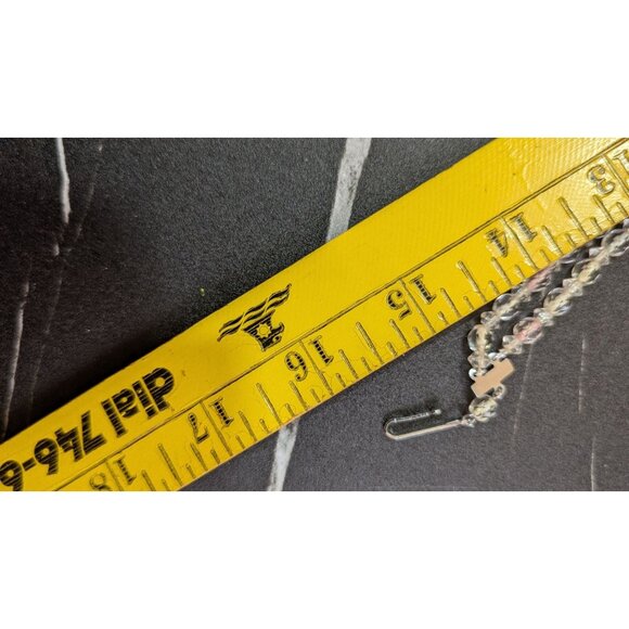 Vintage German Crystal Bead Necklace Double Strand Pink & Clear Elegant Estate - Picture 7 of 7